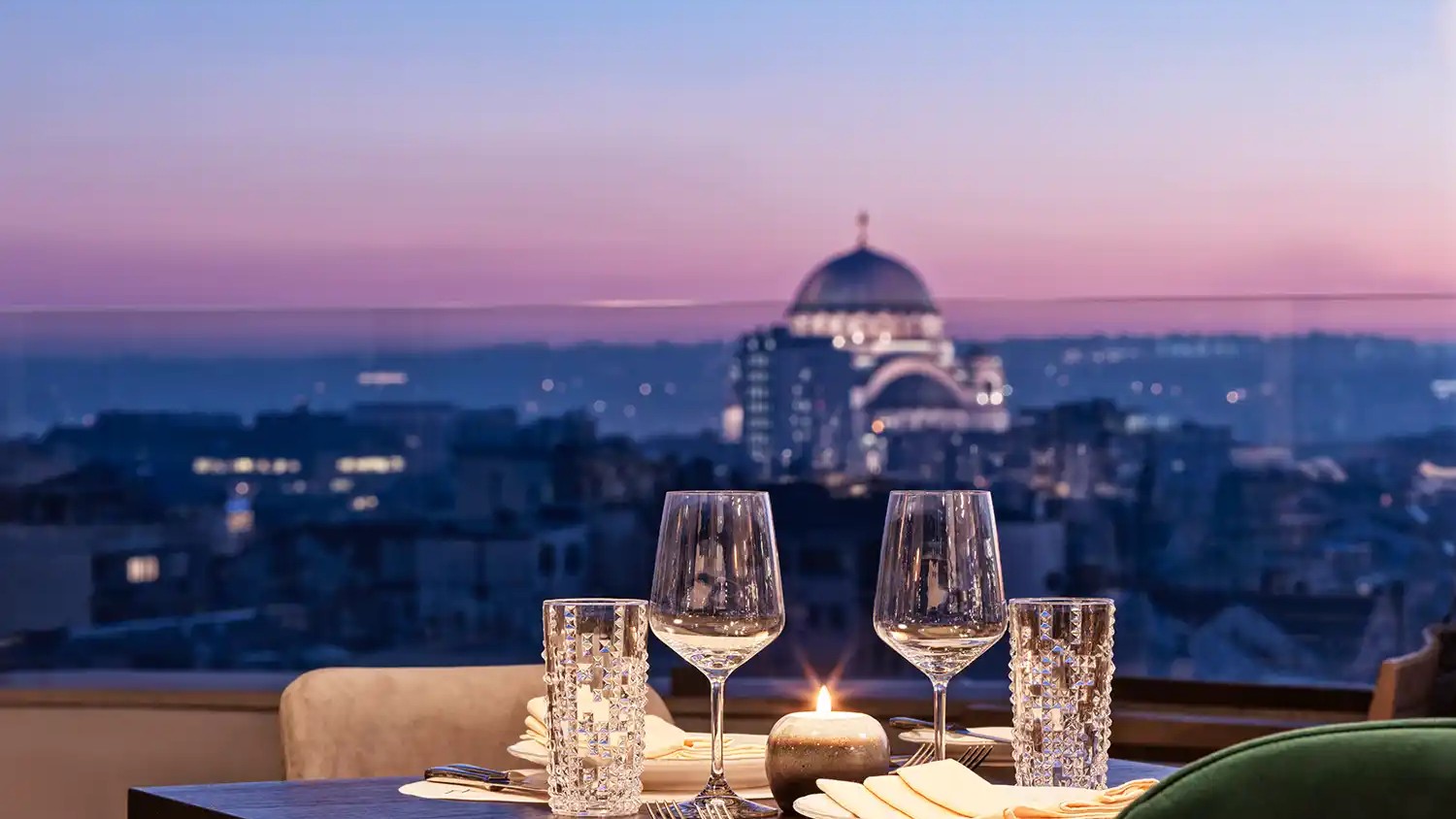 panoramic view from restaurant Twenty Two in Belgrade Serbia
